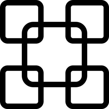 Abstract Fence element rounded square alternate black on transparent backgroundのイラスト素材