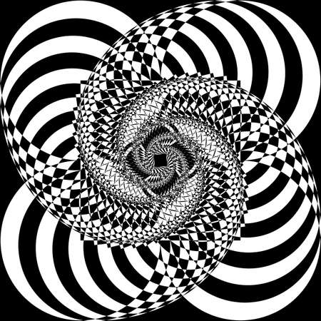 Arabesque Fountain Fan Spinning Descending Perspective Negative Space Design black on transparent backgroundのイラスト素材