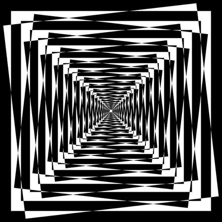 Abstract Arabesque Tunel Tower Multiple Perspective black on transparent backgroundのイラスト素材