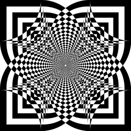 Arabesque pseudo tridimensional flight impression on transparent background abstract graphic designのイラスト素材