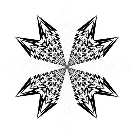 Circular fan broken arrows spider net illusion arabesque satelite  inspired strukture abstract cut art deco illustration on transparent backgroundのイラスト素材