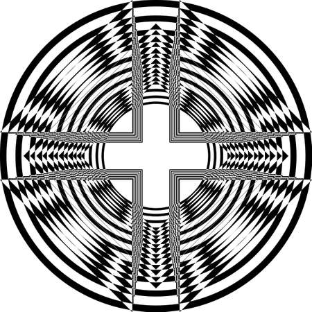 abstract arabesque circular church ceiling black on transparent background designer cutのイラスト素材