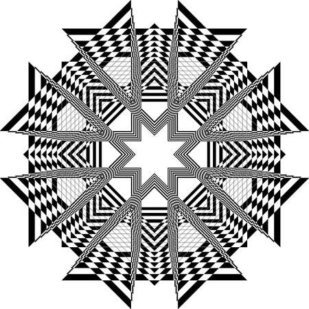 abstract arabesque honeycomb church ceiling black on transparent background designer cutのイラスト素材