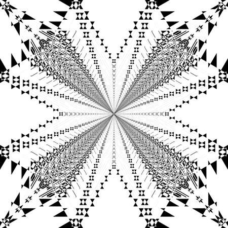 Abstract Arabesque spider like structural illusion negative space  Design black on transparent plaid backgroundのイラスト素材