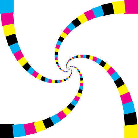 Abstract Arabesque Multiple Perspective color swatches CMYK on transparent backgroundのイラスト素材