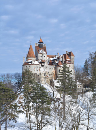 Bran Castle - Dracula`s Castle in winterのeditorial素材