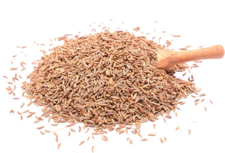 Pile of Caraway Seeds Isolated on White Background