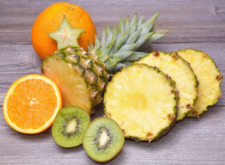 Pineapple and other fruitsの写真素材