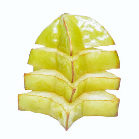 star fruit or carambola on white backgroundの写真素材
