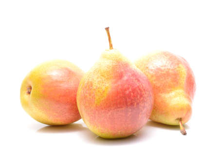 Ripe pears isolated on white backgroundの写真素材