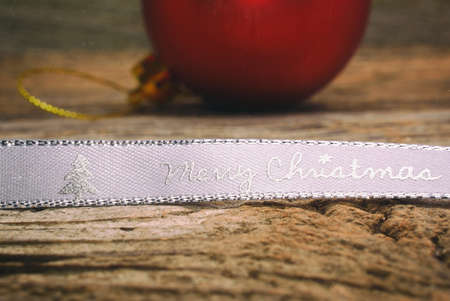 Christmas Decoration Over Wooden Backgroundの写真素材