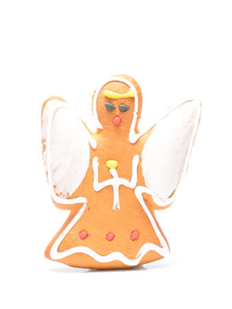 Christmas gingerbread cookies-angel figurineの写真素材
