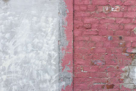 Masonry wall with decoration  render repairsの写真素材