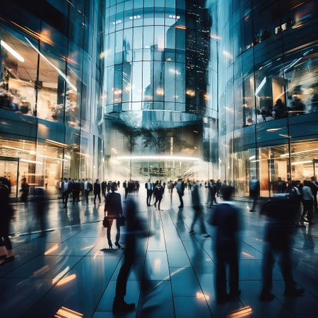 Business people walking in a city. Shallow depth of field.の素材