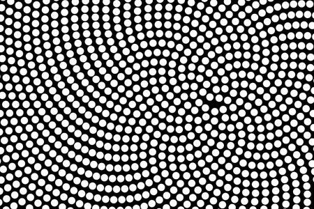 White colored dots in circular phyllotaxis shape. Abstract geometric pattern design creating swirl motion and capturing effectの写真素材