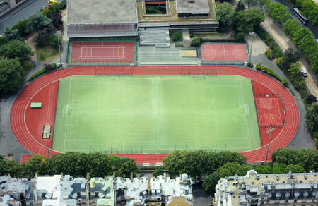 Three stadium soccer field seen from above. Useful file for your school , college, kids club...