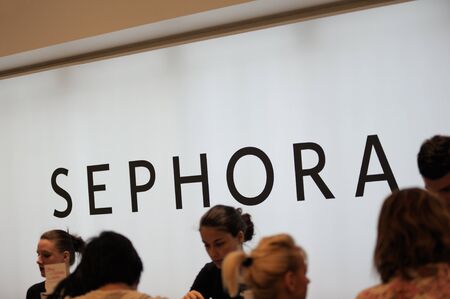PARIS - JULY 13: Sephora cosmetics store on July 13, 2012 in Paris. The brand Sephora is a perfume, cosmetic and beauty store and is owned by Louis Vuitton Moet Hennessy (LVMH), one of the world's largest cosmetic and luxury goods conglomerates with EUR 1のeditorial素材