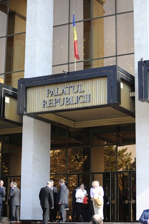 Main entrance to Palace of the Republic, Chisinau, Moldovaのeditorial素材
