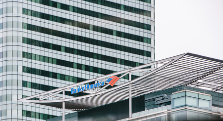 LONDON, UNITED KINGDOM - SEPTEMBER 01, 2013: Bank of America headquarter in London, United Kingdom seen on September 01, 2013. Bank of America is the second largest bank holding company in the US by assets and number of clients.のeditorial素材