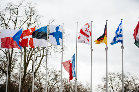 STRASBOURG, FRANCE - JANUARY 09, 2015: Thorbjorn Jagland - Secretary General of the Council of Europe and COE employees attend to a silent vigil to condemn the gun attack at French satirical magazine Charlie Hebdo office in Paris, which killed 12 people oのeditorial素材