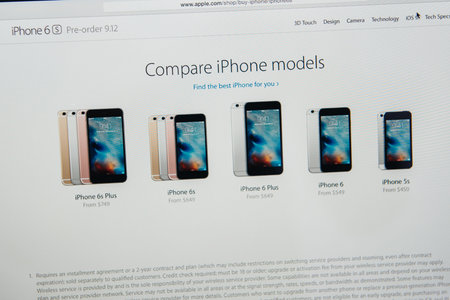 PARIS, FRANCE - SEP 9, 2015: Apple Computers website on MacBook Pro Retina in a creative room...