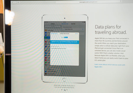 PARIS, FRANCE - MARCH 21, 2016: Apple Computers website on MacBook Pro Retina in a geek creative...