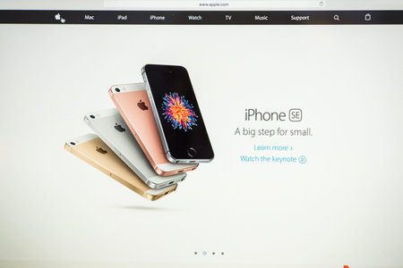 PARIS, FRANCE - MARCH 21, 2016: Apple Computers website on MacBook Pro Retina in a geek creative...