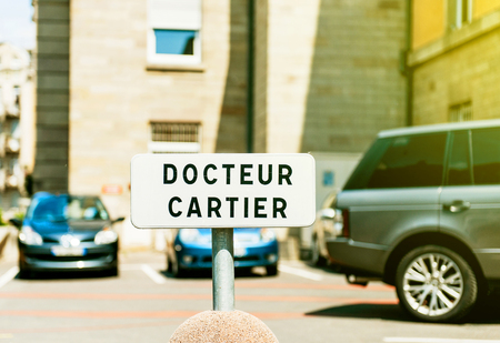 sunny day city view  - physician parking space sign - specialy fort he neighborhood doctorの写真素材