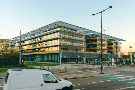 STRASBOURG, FRANCE - NOV 29, 2016: Building of the Grand Est, previously Alsace-Champagne-Ardenne-Lorraine the French administrative region in northeastern Franceのeditorial素材