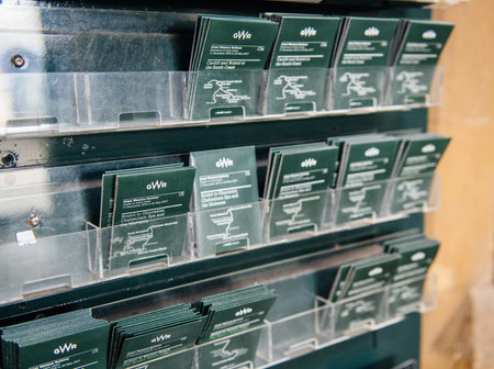 BRISTOL, UNITED KINGDOM - MAR 7, 2017: Timetable on stand in Bristol Temple Meads train station with diverse destination Gloucester, Cheltenham spa, Cardiff, Bristolのeditorial素材