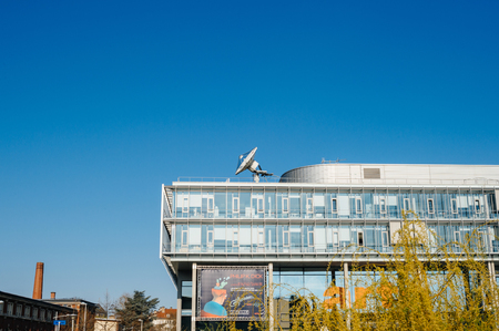 STRASBOURG, FRANCE - Apr 06 2017: Arte (Association Relative a la Television Europeenne) television headquarter in Strasbourg, France. Arte is a public Franco-German TV network, a European channel, that promotes programming in the areas of culture and theのeditorial素材