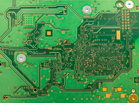 Green circuit board of a modern computer IT componentの写真素材