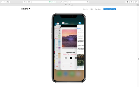 PARIS, FRANCE - SEP 12, 2017: Apple Computers website on Safari Browser showcasing latest Apple products - showcasing latest iPhone X 10 and multitaskingのeditorial素材