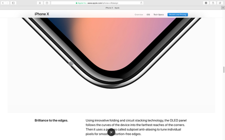 PARIS, FRANCE - SEP 12, 2017: Apple Computers website on Safari Browser showcasing latest Apple products - showcasing latest iPhone X 10 and super fine edgesのeditorial素材