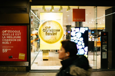 PARIS, FRANCE - NOV 23, 2017: Black Friday store shopping day in France, Paris The Christmas Fever...