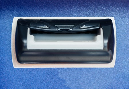 Paper money insert hole on the vending machine の写真素材