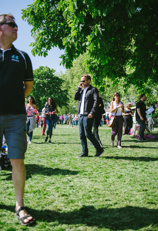 WINDSOR, UNITED KINGDOM - MAY 19, 2018: People Party, picnique on Long Walk gardens for the royal wedding marriage celebration of Prince Harry, Duke of Sussex and the Duchess of Sussex Meghan Markleのeditorial素材