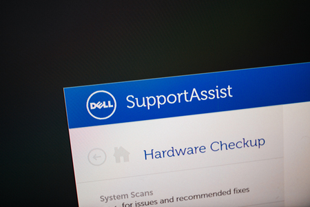 LONDON, UNITED KINGDOM - OCT 24, 2017: Hardware checkup with digital screen with Support Assist software hardware check program for Dell Computersのeditorial素材