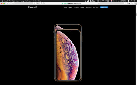 London, United Kingdom - September 12, 2018: Latest golden Apple iPhone XS iPhone XS Max iPhone X R smartphone computer, seen on computer MacBook display after Cupertino keynote product launchのeditorial素材
