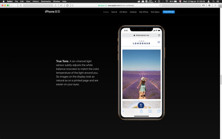 London, United Kingdom - September 12, 2018: True tone on Latest golden Apple iPhone XS iPhone XS...