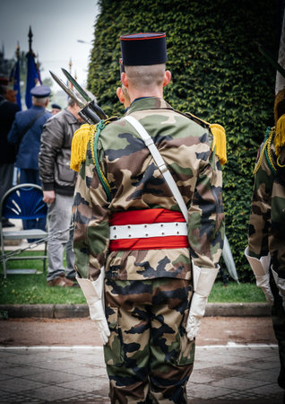 STRASBOURG, FRANCE - MAY 8, 2017: Ceremony to mark Western allies World War Two victory Armistice in...