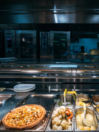 Paris, France - Dec 9, 2017: Delicious Swedish food at IKEA furniture restaurant fresh tasty meats every dayのeditorial素材