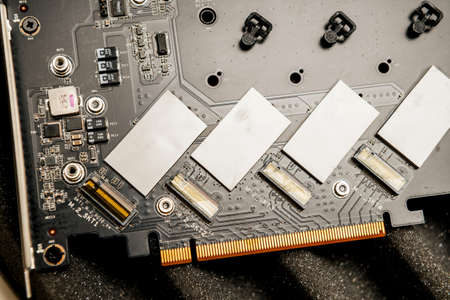 Multiple NVME m2 connection slots on the PCIE extension cardのeditorial素材