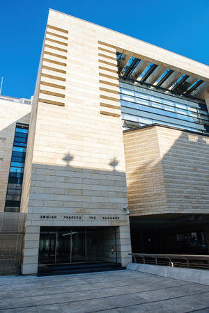 Main facade of the modern building of National Bank of Greeceのeditorial素材