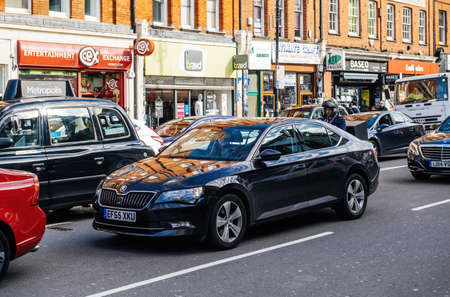 Luxury Skoda Superb spotted in London traffic jamのeditorial素材