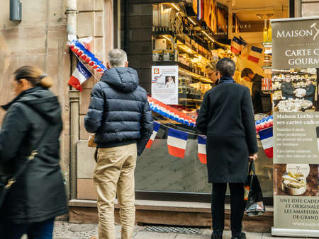 announcement award of Christelle Lorho one of the best cheese monger from Meilleurs Ouvriers de Franceのeditorial素材