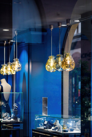 View from the street of jewelry store in central Strasbourgのeditorial素材