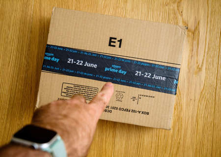 Parcel Amazon Prime Day on 21-22 June biggest e-commerce event worldwideのeditorial素材