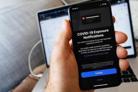 COVID-19 exposure Notifications on Apple iPhone smartphone