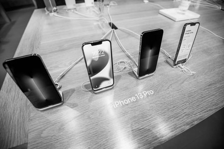 Black and white image of new iPhone 13 Pro version